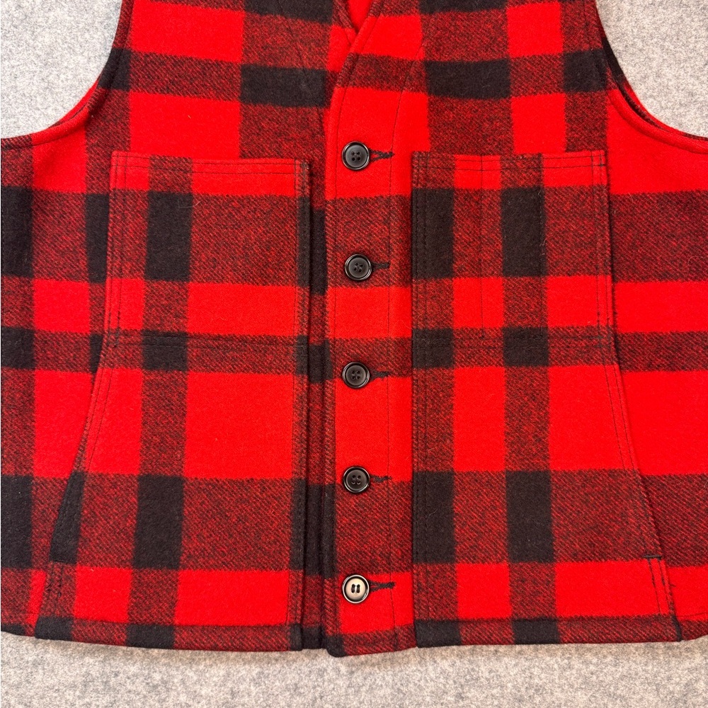Filson Men's Red and Black Plaid Vest - Picture 4 of 10